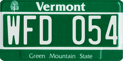 VT license plate WFD054
