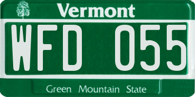 VT license plate WFD055