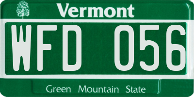 VT license plate WFD056
