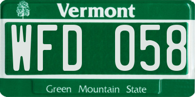 VT license plate WFD058