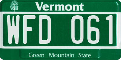 VT license plate WFD061