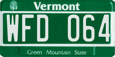 VT license plate WFD064