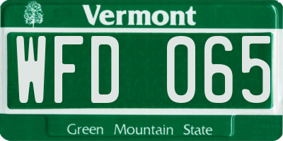 VT license plate WFD065