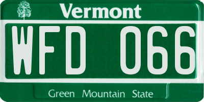 VT license plate WFD066