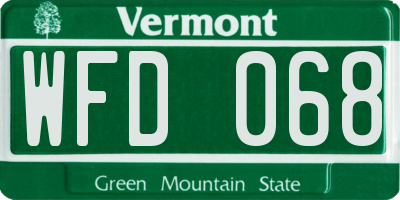 VT license plate WFD068