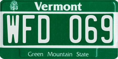 VT license plate WFD069