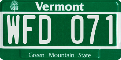 VT license plate WFD071