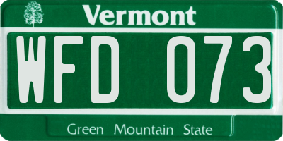 VT license plate WFD073