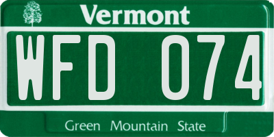 VT license plate WFD074