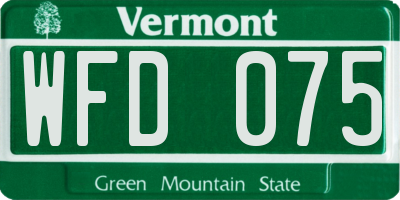 VT license plate WFD075