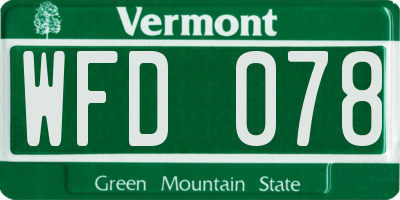 VT license plate WFD078