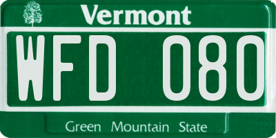 VT license plate WFD080