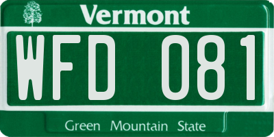 VT license plate WFD081