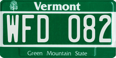 VT license plate WFD082