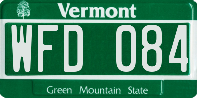 VT license plate WFD084