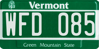VT license plate WFD085