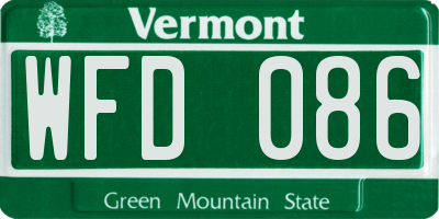 VT license plate WFD086