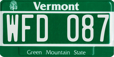 VT license plate WFD087