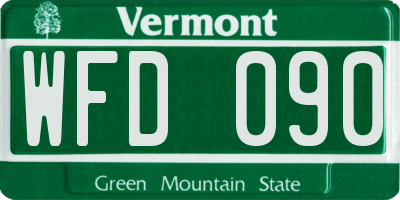 VT license plate WFD090