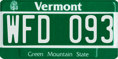 VT license plate WFD093