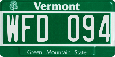 VT license plate WFD094