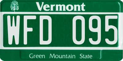 VT license plate WFD095
