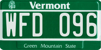VT license plate WFD096