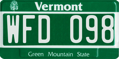 VT license plate WFD098