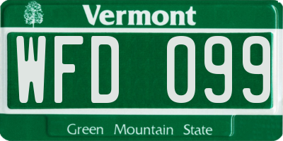 VT license plate WFD099