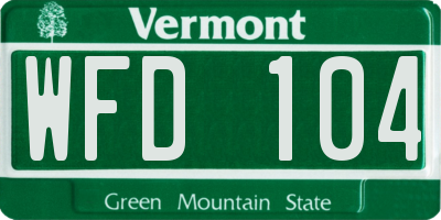 VT license plate WFD104