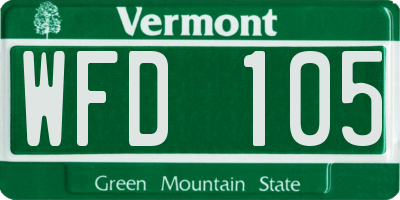 VT license plate WFD105