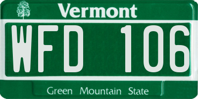 VT license plate WFD106