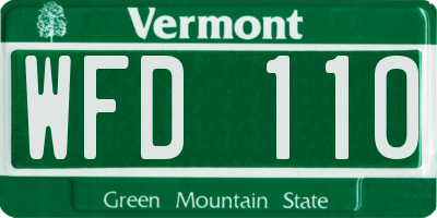 VT license plate WFD110