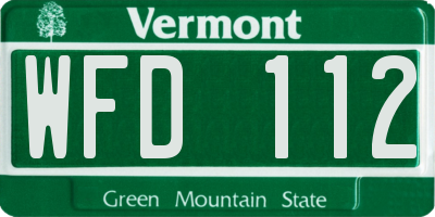 VT license plate WFD112