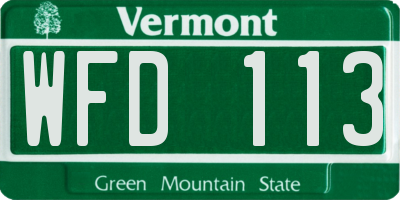 VT license plate WFD113