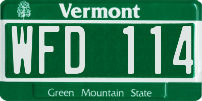 VT license plate WFD114