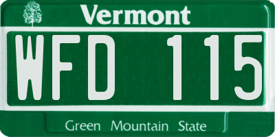 VT license plate WFD115