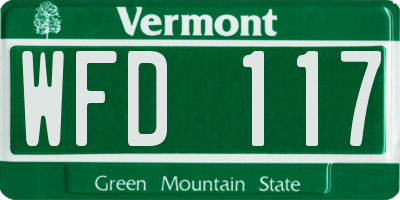 VT license plate WFD117