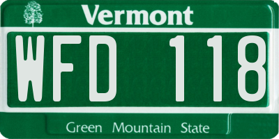 VT license plate WFD118