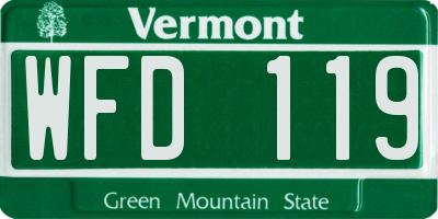 VT license plate WFD119