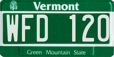 VT license plate WFD120