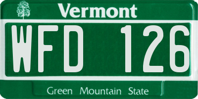 VT license plate WFD126