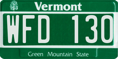 VT license plate WFD130