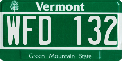 VT license plate WFD132