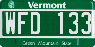 VT license plate WFD133