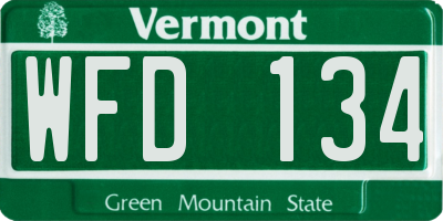 VT license plate WFD134