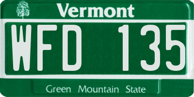 VT license plate WFD135