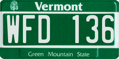 VT license plate WFD136