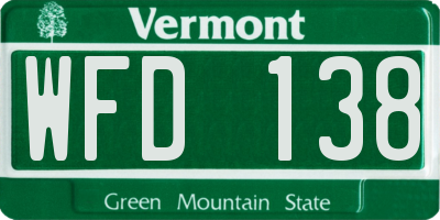 VT license plate WFD138
