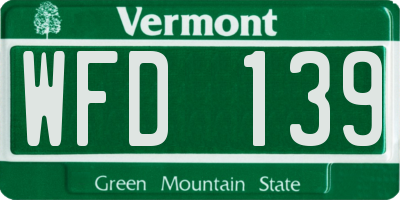 VT license plate WFD139